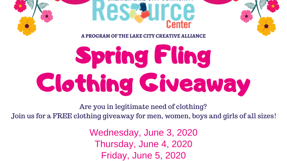Spring Fling Clothing Giveaway - Greater Lake City Community Resource ...